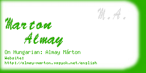 marton almay business card