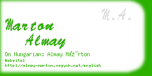 marton almay business card